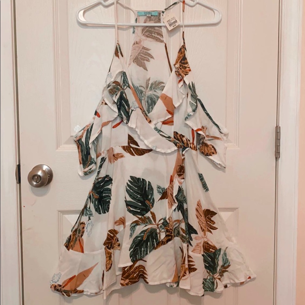 KARLIE white halter dress